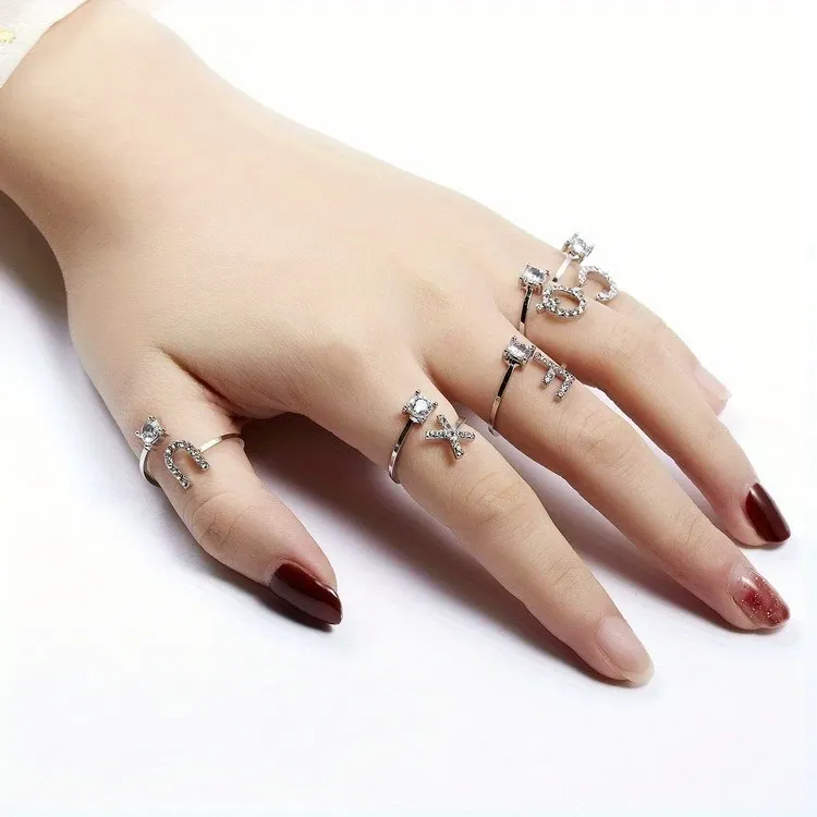 26-Letter Diamond Rings for Women 💍 | Personalized Name Jewelry – Best Gift in Ghana! ✨
