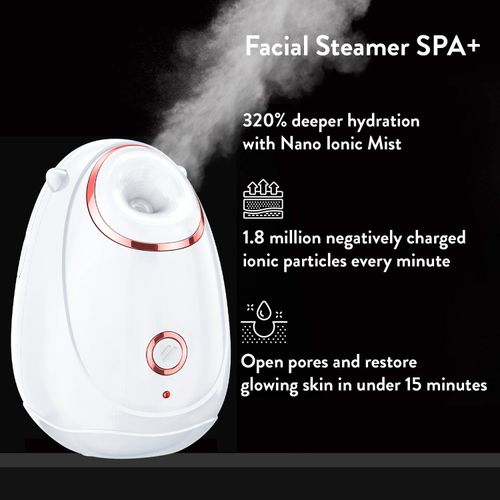 Professional 2-in-1 Home Electric Facial Steamer, Nano Ionic Ozone Sauna Spa for Deep Skin Cleansing