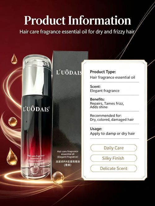 LUODAIS Hair Care Fragrance Essential Oil, Lightweight Silky Hair Serum Oil, Repair Damaged Hair Anti Frizz Add Gloss, Elegant Long Lasting Scent For Dry Frizzy Split Ends Hair