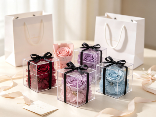 Wholesale Mini Soap Rose Transparent Square Box Wedding Souvenir Bulk Supply