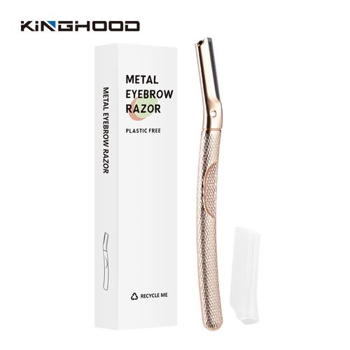 Custom Zinc Alloy Eyebrow Razor Set for Women with 5 Blades
