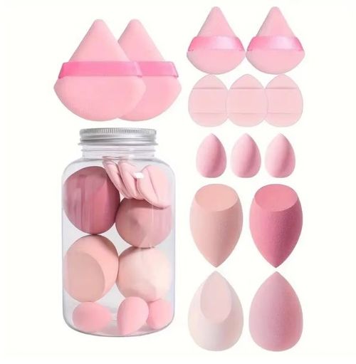 14-Piece Latex-Free Super Soft Teardrop Makeup Sponge Set, Quick-Dry Velvet Triangle Beauty Blenders