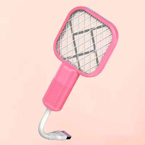 Portable Mini Mosquito Racket Multifunctional Foldable Fly Bat LED, for Killing Fleas, Termites, Insects, Plug-in Catcher Animal