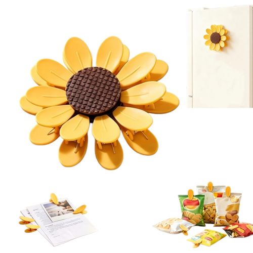 Sunflower Shaped Magnetic Sealing Clips