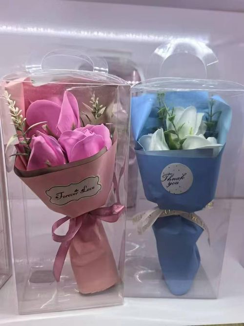 Wholesale Soap Rose Flower Bouquet With Clear Gift Box Wedding Thank You Guest Souvenir Bulk