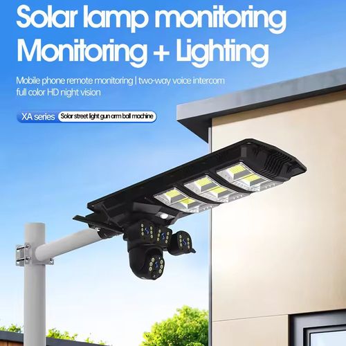 Solar-powered security camera – waterproof, with motion sensor, night vision and dual triple lenses