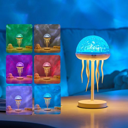 Jellyfish Starry Ocean Wave Projector Lamp, Remote Controlled Premium Ambient Night Light for Bedrooms