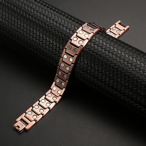 Vintage Fashion Cross Magnet Negative Magnetic Copper Bracelet for Men