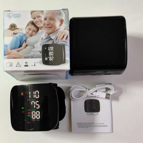 USB Charging Wrist Electronic Sphygmomanometer High Definition Large Screen Intelligent Voice Home Blood Pressure Monitor