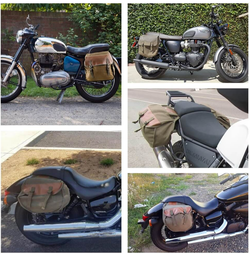 Motorcycle Storage Saddle Bag Large Capacity Canvas Panniers Bags for Bicycle Bike Motor Rear Seat Carrier Bag Two Side Saddlebags
