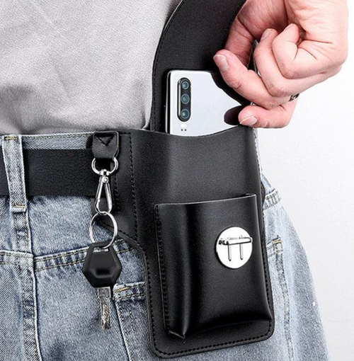 Portable Mobile Phone Belt Bag.(Buy one get one free, one black and one brown.)