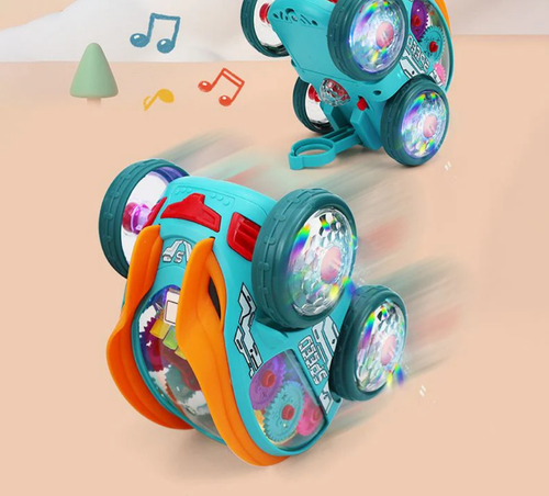 Dynamic transmission car with LED lights and music.