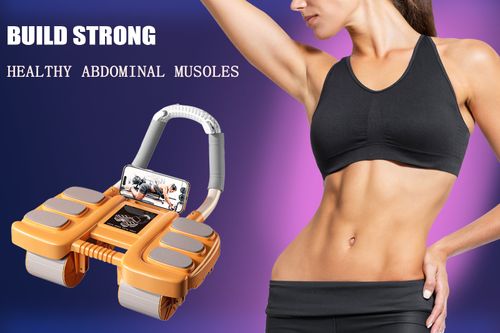 New Ab Wheel Roller with Elbow Support - Automatic Rebound Abdominal Wheel Roller, The Upgraded Four-wheel Abdominal Wheel Core Workout Equipment Home Gym Abs Machine2025