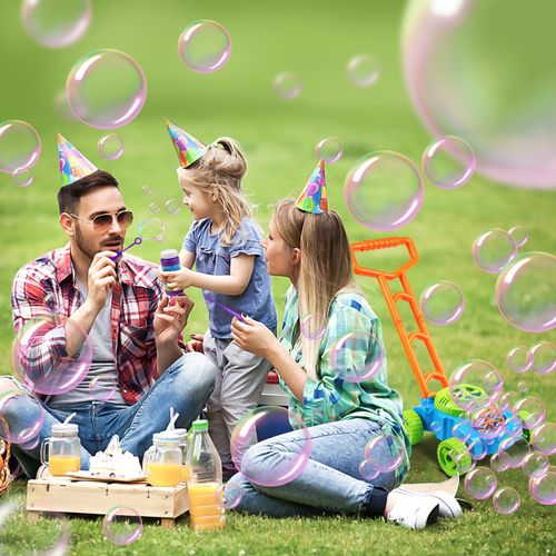 Lydaz Bubble Lawn Mower for Toddlers 1-3, Outdoor Bubble Blower Machine for 1 Year Old Boys Toy Gifts, Kids Push Summer Outside Garden Toys, Halloween Birthday Gifts for Preschool Baby Boys Age 1 2 3
