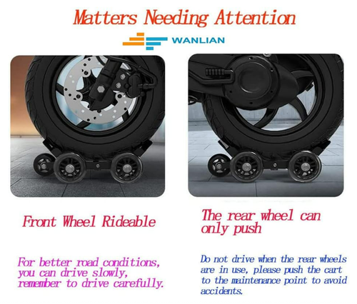 Amosfun Motorcycle Tire Booster Dolly Puller Tool with 5 Wheels - Emergency Vehicle Mover for Tricycles and Electric Bikes Heavy Duty Tire Roller for Garage Use