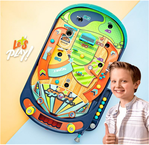 Pinball Machine or Miniature Pinball Machine for A Classic Vintage Arcade Style Tabletop Game