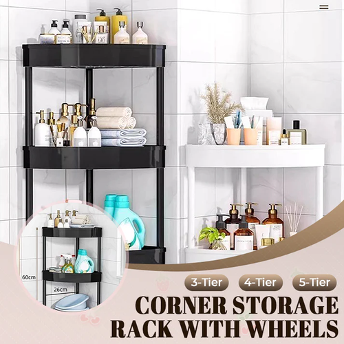 Corner Storage Rack with Wheels