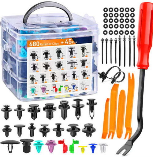 725pcs boxed buckle automobile expansion screw plastic clip door fender sleeve box.