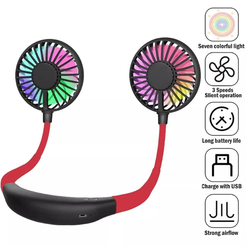Newest: Silent, USB Rechargeable Hanging Neck Fan with Digital Display, Your Perfect Sports Companion!