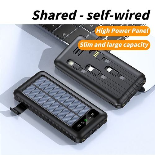 High Capacity 20000mAh Smart Power Bank Outdoor Sport Waterproof LED Flashlight Solar Charger Portable with Display Features