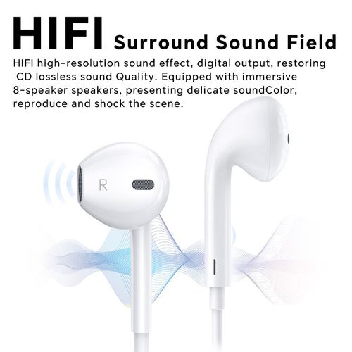 3.5mm Half in Ear Wired Earphones Headphone for Professional Gaming Mobile Cell Phone Telefono Bass Earphone