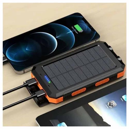 40000mAh Outdoor Portable Solar Power Bank with Dual USB, LED Flashlight & Compass