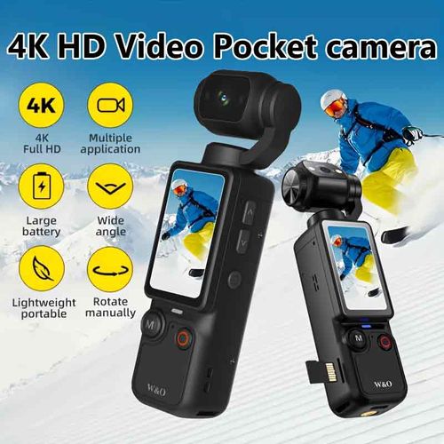 4K Pocket Camera 180° Rotatable 1.9 Inch Screen 32G USB-C Charging
