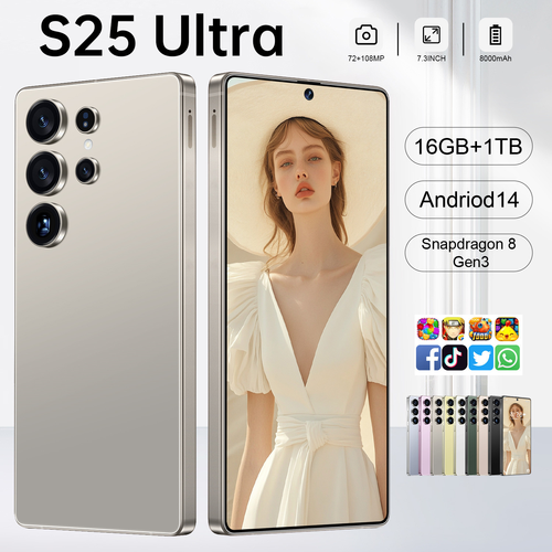 S25Ultra 16GB+1TB 5G Smartphone with 7.3-inch Ultra-Clear Large Screen