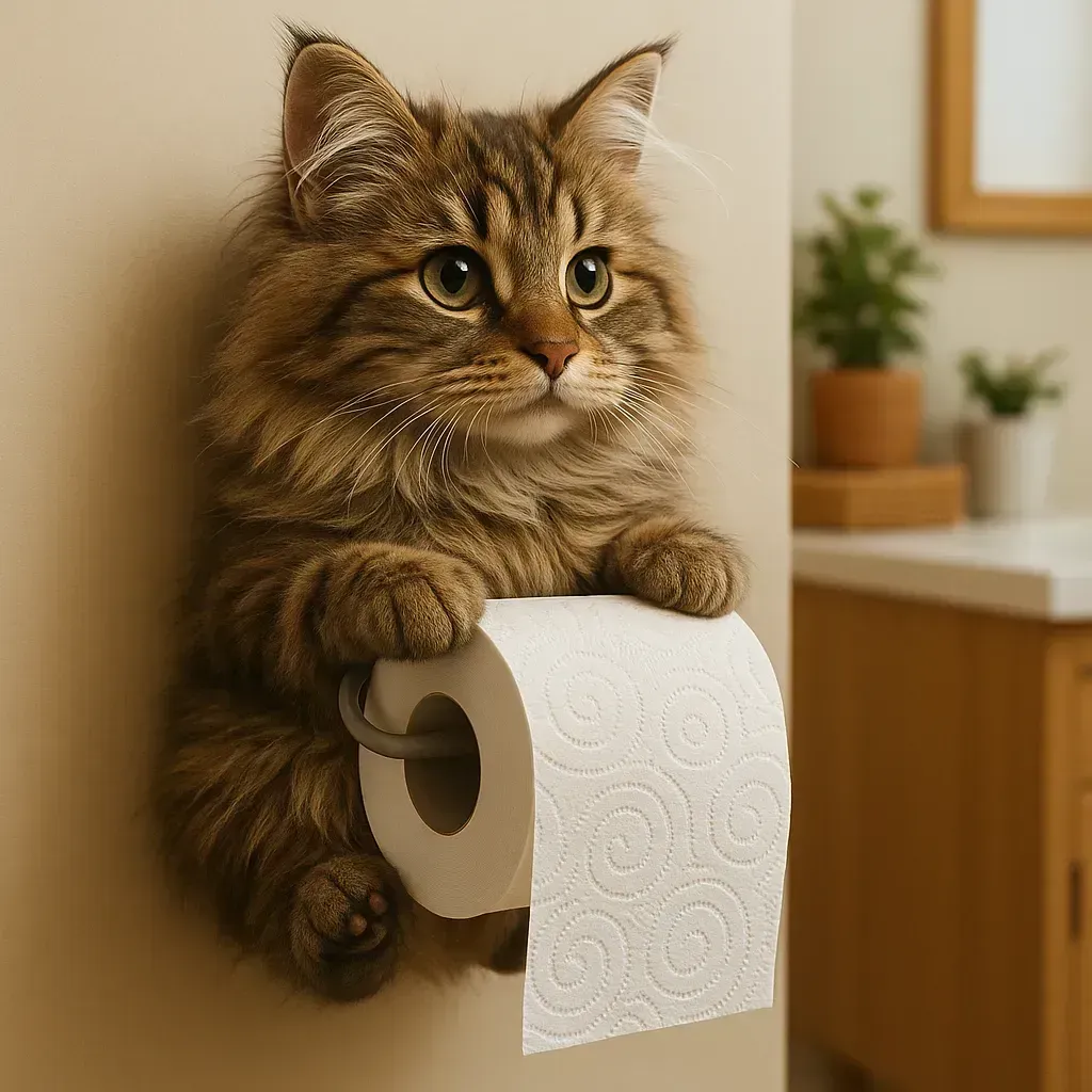 🐾 Porte-papier toilette en forme de chat – mignon et pratique !
