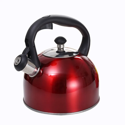 Factory Direct 2.5L Red Stainless Steel Tea Pot Kettle Kitchen Stovetop Whistle Kettle Teapot