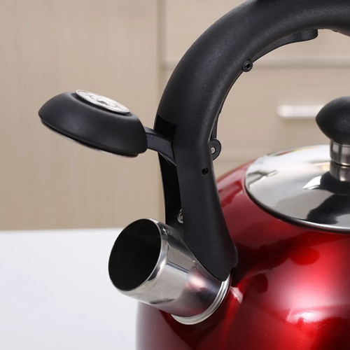 Factory Direct 2.5L Red Stainless Steel Tea Pot Kettle Kitchen Stovetop Whistle Kettle Teapot