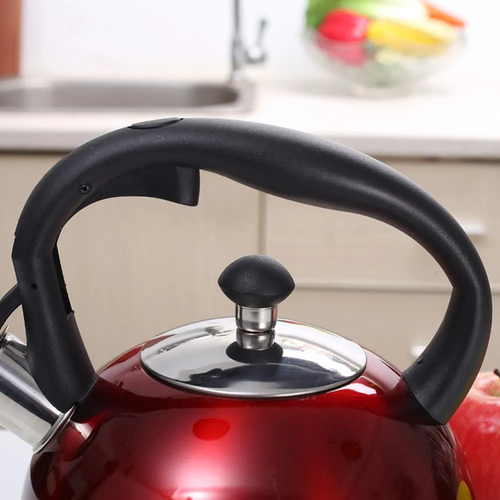 Factory Direct 2.5L Red Stainless Steel Tea Pot Kettle Kitchen Stovetop Whistle Kettle Teapot