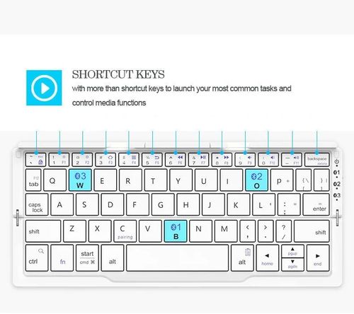 Wireless Tri-System Bluetooth Foldable Keyboard for Phones and Tablets
