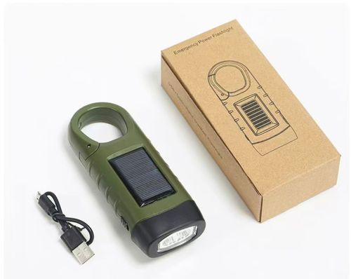 Multifunctional Emergency Solar & Hand-Crank Flashlight