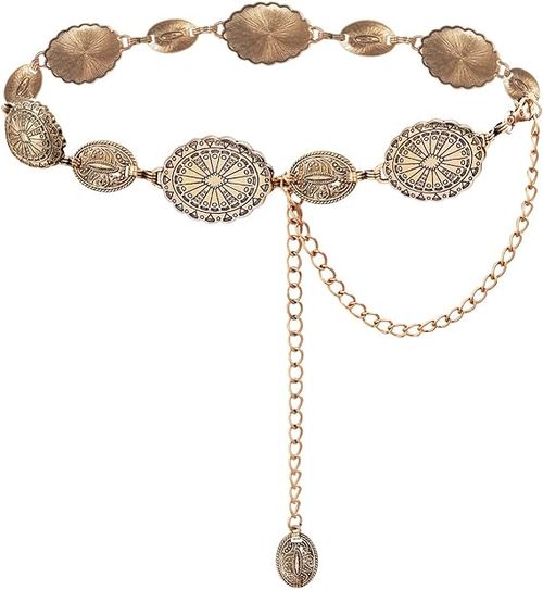 metal-patched waist chain