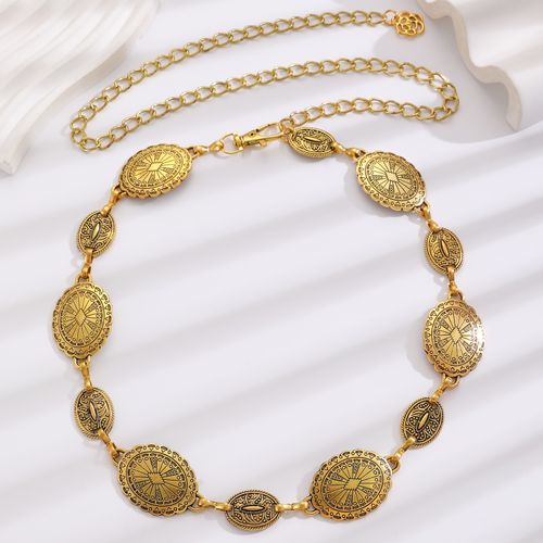 metal-patched waist chain