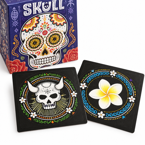 Skull Bluffing Card Game Set in Purple Box