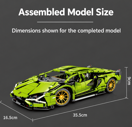 Green 1254-Piece Remote-Control Sports Car Building Set