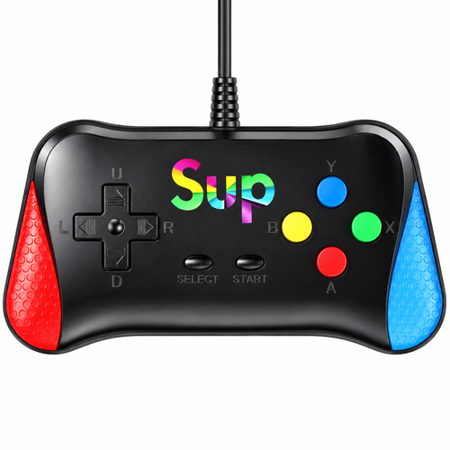 Sup Black Handheld Game Console with Wired Controller