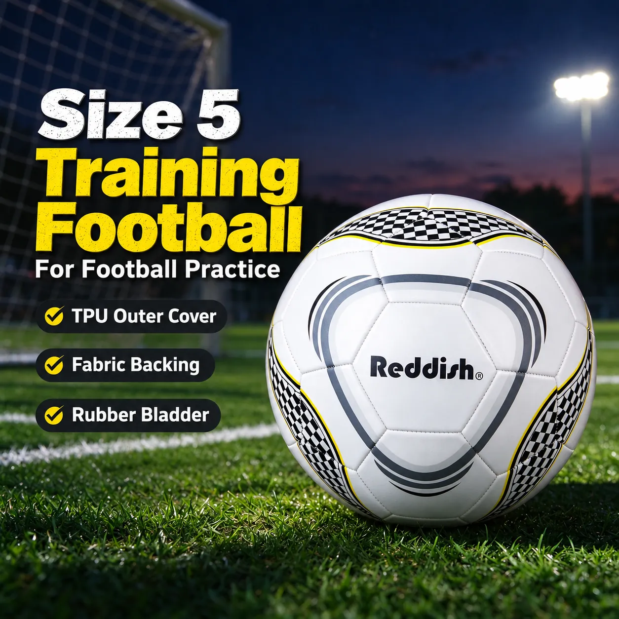 Size 5 Training Football with TPU Cover - For Football Practice