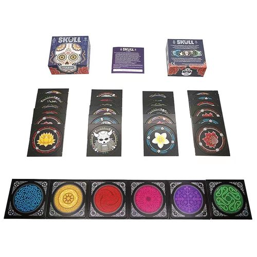 Skull Bluffing Card Game Set in Purple Box