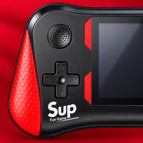 Sup Black Handheld Game Console with Wired Controller