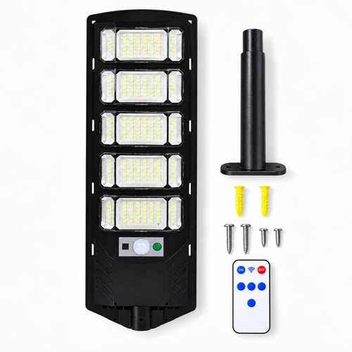 Black Solar Motion-Sensing Garden Light with 5 LED Sections