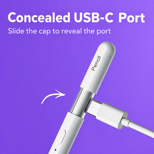 White USB-C Capacitive Stylus for Compatible iPad Models
