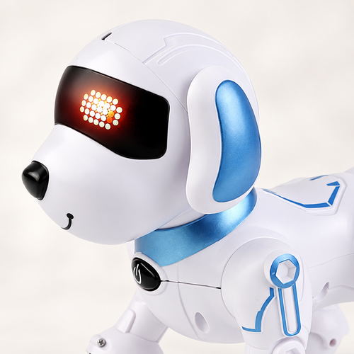 Blue and White Remote-Control Robot Dog Toy