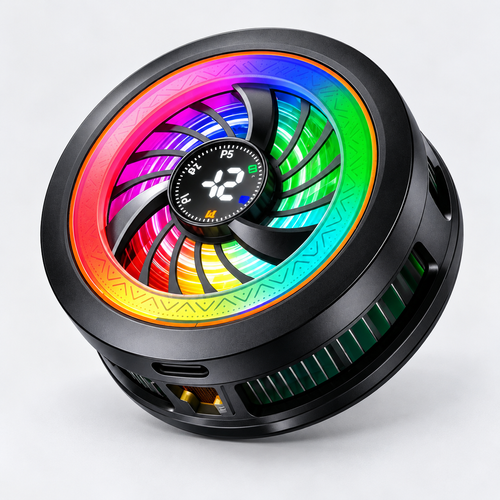 Black Magnetic and Clip-On RGB Phone Cooler