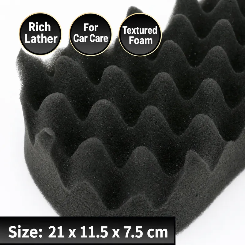 Figure-8 Car Wash Sponge with Wave Foam Surface - Wave-Textured Face