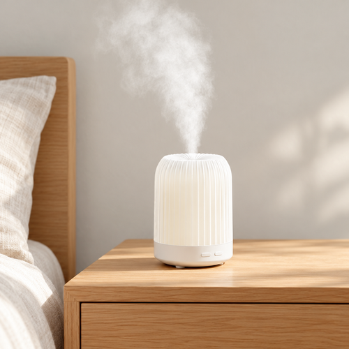 White Ribbed Aroma Diffuser and Humidifier