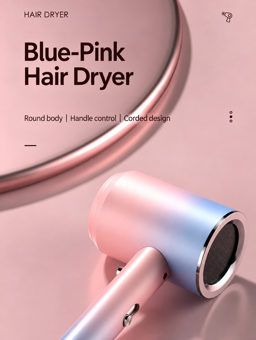 Blue-Pink Ionic Hair Dryer