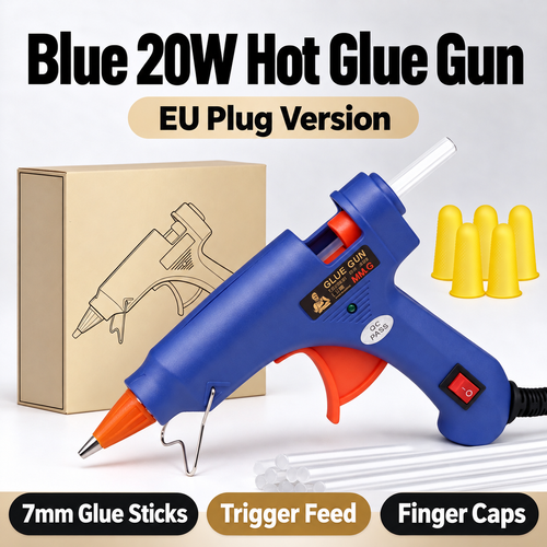 Blue 20W Hot Glue Gun Set with 40 Glue Sticks